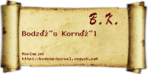Bodzás Kornél névjegykártya